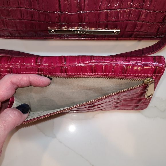 Brahmin Vintage Vivian Prissy Raspberry Set With Wallet EUC made in Italy